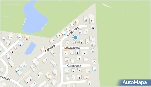 Bydgoszcz, Leszczowa, 3, mapa Bydgoszczy