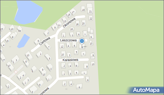 Bydgoszcz, Leszczowa, 8, mapa Bydgoszczy