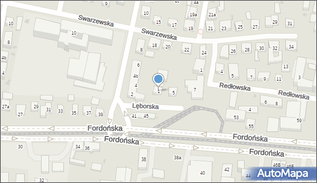 Bydgoszcz, Lęborska, 1, mapa Bydgoszczy