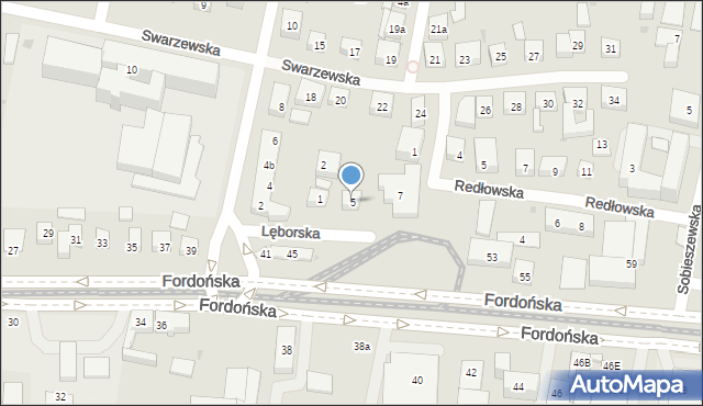 Bydgoszcz, Lęborska, 5, mapa Bydgoszczy