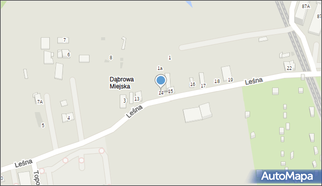 Bytom, Leśna, 14, mapa Bytomia