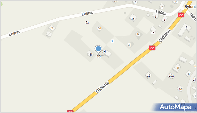 Bytonia, Leśna, 3G, mapa Bytonia