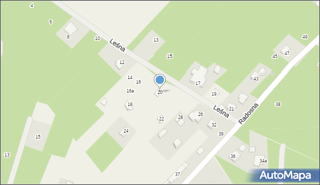 Cerekiew, Leśna, 20, mapa Cerekiew