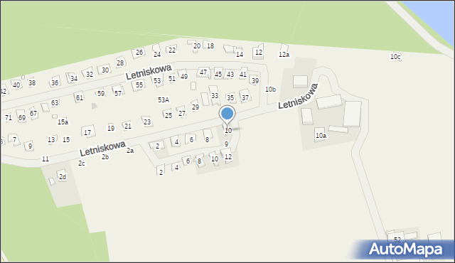 Cerekwica, Letniskowa, 10, mapa Cerekwica