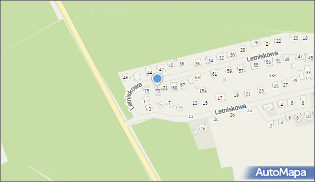 Cerekwica, Letniskowa, 73, mapa Cerekwica