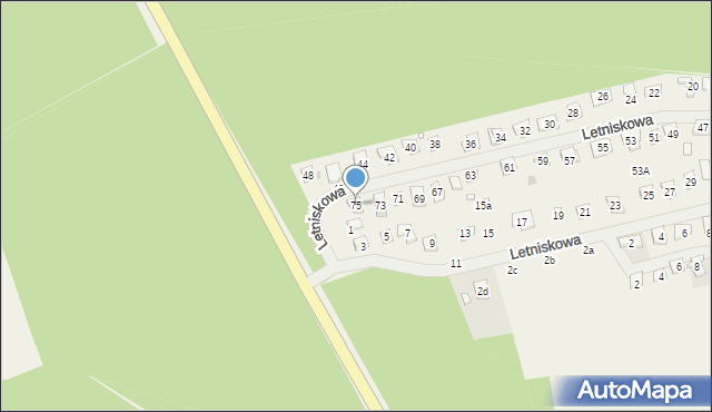 Cerekwica, Letniskowa, 75, mapa Cerekwica