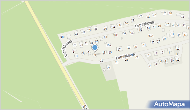 Cerekwica, Letniskowa, 9, mapa Cerekwica