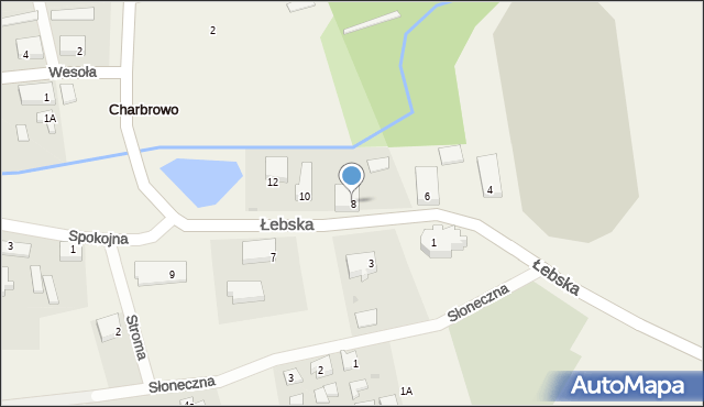 Charbrowo, Łebska, 8, mapa Charbrowo