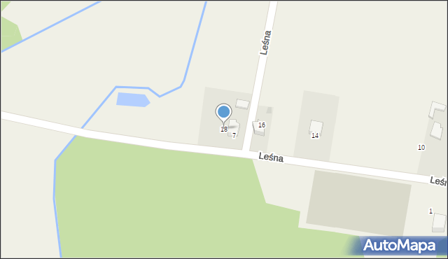 Chechło, Leśna, 18, mapa Chechło