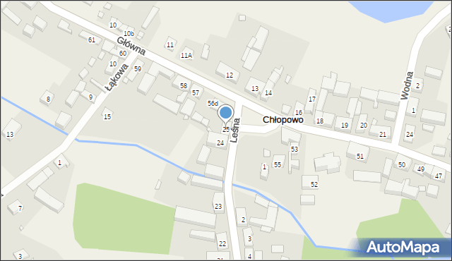 Chłopowo, Leśna, 25, mapa Chłopowo