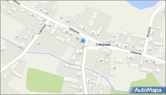 Chłopowo, Leśna, 25A, mapa Chłopowo