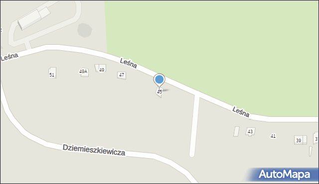 Ciechanów, Leśna, 45, mapa Ciechanów