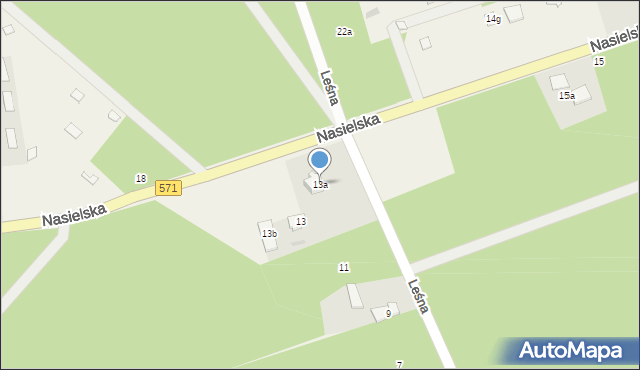 Cieksyn, Leśna, 13a, mapa Cieksyn