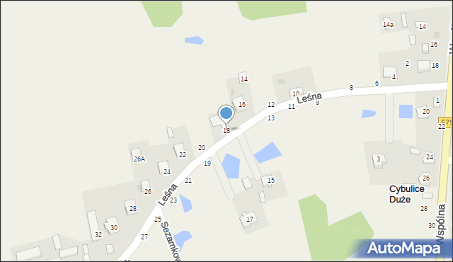 Cybulice Duże, Leśna, 18, mapa Cybulice Duże