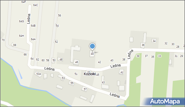 Cynków, Leśna, 44, mapa Cynków