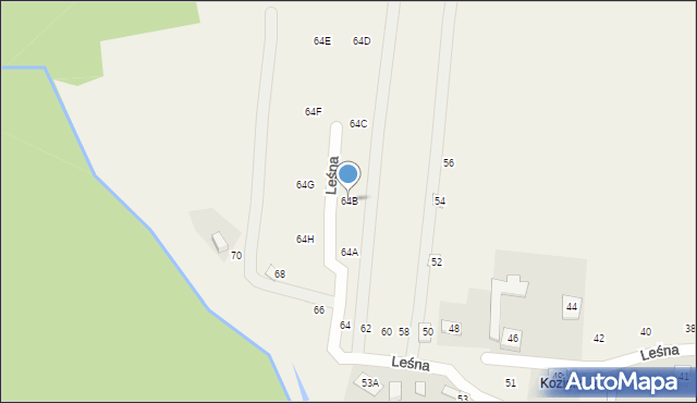 Cynków, Leśna, 64B, mapa Cynków