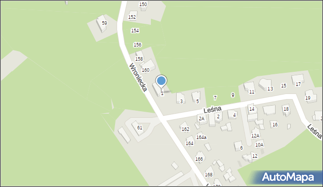 Czarnków, Leśna, 1, mapa Czarnków