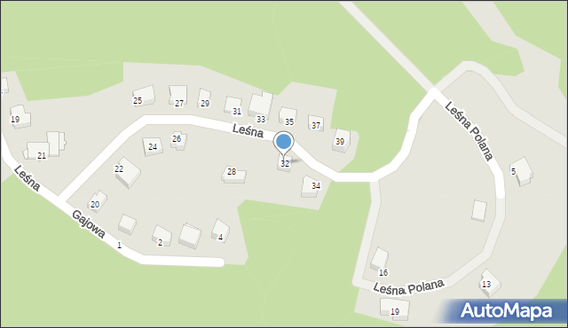 Czarnków, Leśna, 32, mapa Czarnków