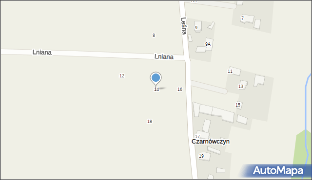 Czarnówczyn, Leśna, 14, mapa Czarnówczyn