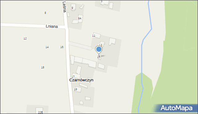 Czarnówczyn, Leśna, 15, mapa Czarnówczyn