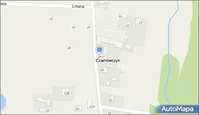 Czarnówczyn, Leśna, 17, mapa Czarnówczyn