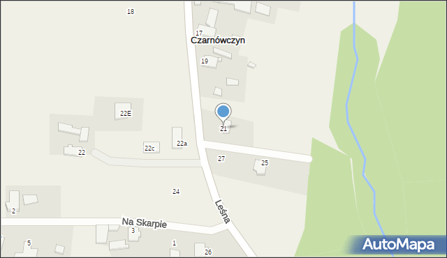 Czarnówczyn, Leśna, 21, mapa Czarnówczyn