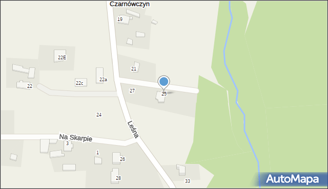 Czarnówczyn, Leśna, 25, mapa Czarnówczyn