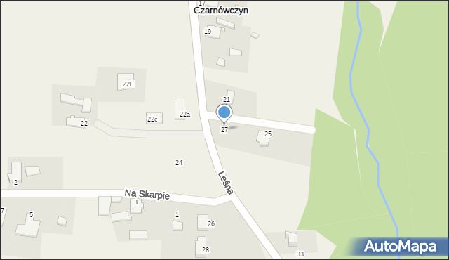 Czarnówczyn, Leśna, 27, mapa Czarnówczyn