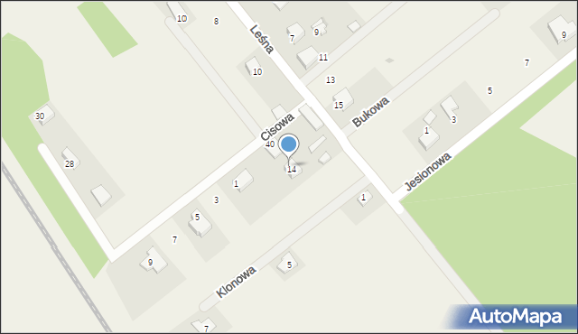 Czarnowiec, Leśna, 14, mapa Czarnowiec