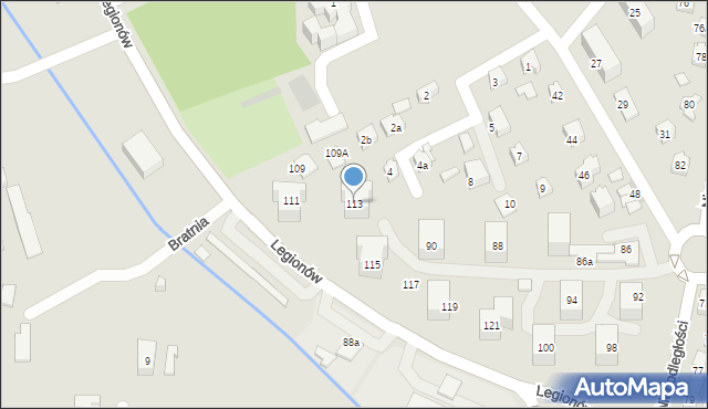 Czechowice-Dziedzice, Legionów, 113, mapa Czechowic-Dziedzic