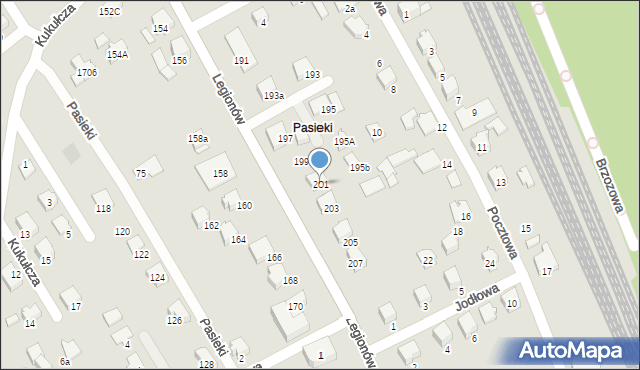 Czechowice-Dziedzice, Legionów, 201, mapa Czechowic-Dziedzic