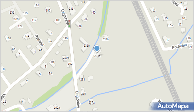 Czechowice-Dziedzice, Legionów, 233a, mapa Czechowic-Dziedzic