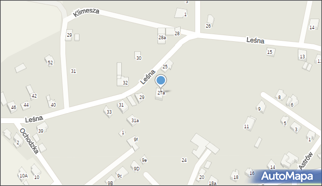 Czechowice-Dziedzice, Leśna, 27a, mapa Czechowic-Dziedzic