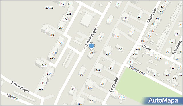 Czeladź, Legionów, 26, mapa Czeladź