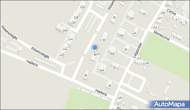 Czeladź, Legionów, 34, mapa Czeladź