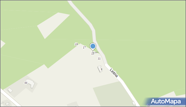 Czernichów, Leśna, 13, mapa Czernichów