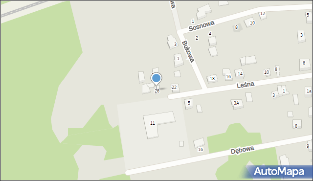 Czersk, Leśna, 26, mapa Czersk