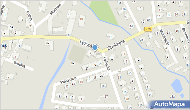 Czerwieńsk, Łężycka, 10, mapa Czerwieńsk