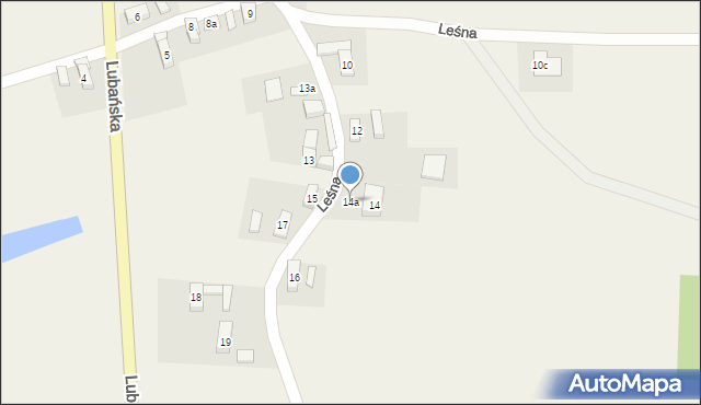 Czerwona Woda, Leśna, 14a, mapa Czerwona Woda