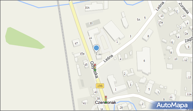 Czerwonak, Leśna, 1, mapa Czerwonak