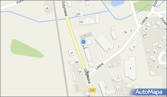 Czerwonak, Leśna, 1A, mapa Czerwonak