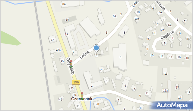 Czerwonak, Leśna, 4, mapa Czerwonak