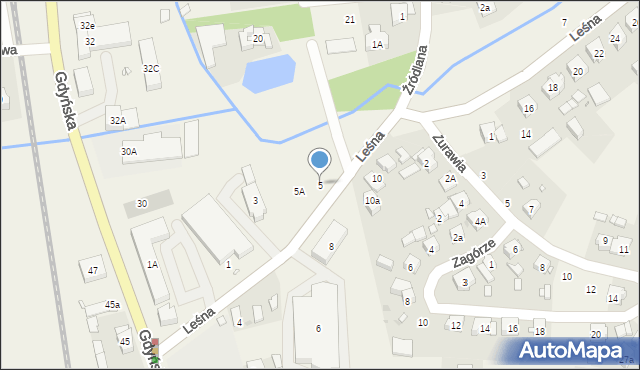 Czerwonak, Leśna, 5, mapa Czerwonak