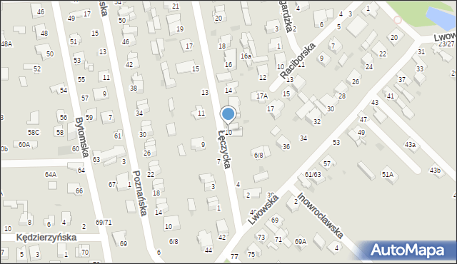 Częstochowa, Łęczycka, 10, mapa Częstochowy