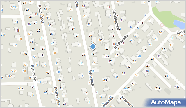 Częstochowa, Łęczycka, 14, mapa Częstochowy