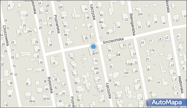 Częstochowa, Łęczycka, 33, mapa Częstochowy