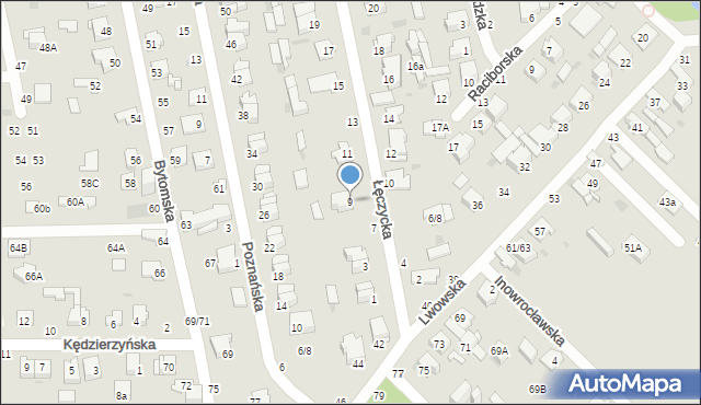 Częstochowa, Łęczycka, 9, mapa Częstochowy