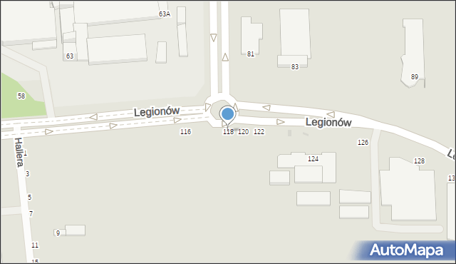Częstochowa, Legionów, 118, mapa Częstochowy