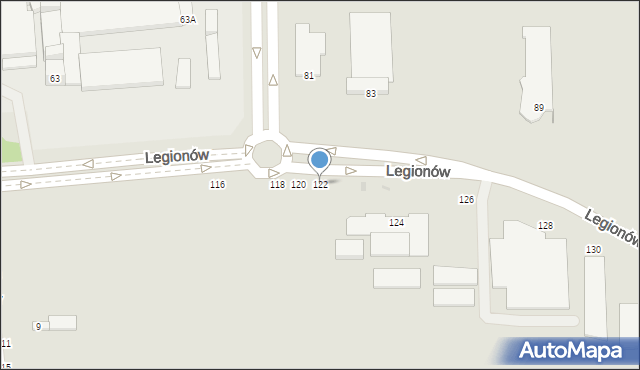 Częstochowa, Legionów, 122, mapa Częstochowy