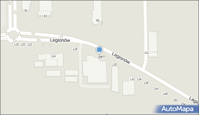 Częstochowa, Legionów, 128, mapa Częstochowy